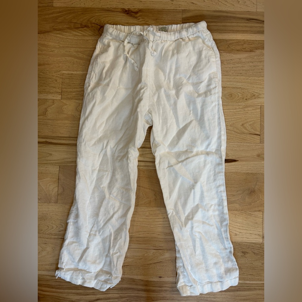 Orvis 100% linen white pants size small
